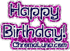 Another friends image: (happy_birthday_purple_glitter1) for MySpace from ChromaLuna