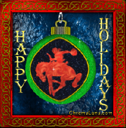 MySpace Horse Holdiay Comment - Cowboy and Horse Christmas Bulb