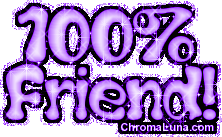 Another friendship image: (100_percent_friend_purple) for MySpace from ChromaLuna