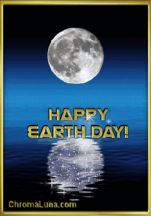 MySpace Happy Earth Day Comment - Moon over the sea picture