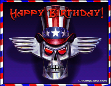 Another friends image: (Birthday_Chrome_Skull) for MySpace from ChromaLuna