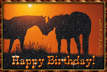 Another friends image: (Horse_Sunset_Birthday) for MySpace from ChromaLuna