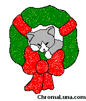 Another christmas image: (CatinWreath) for MySpace from ChromaLuna