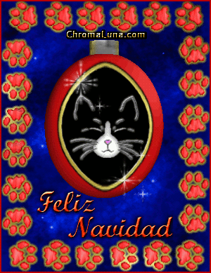 Another christmas image: (Feliz_Navidad_cat_ornament) for MySpace from ChromaLuna