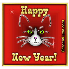 Another newyears image: (Cat_Blink_New_Year) for MySpace from ChromaLuna