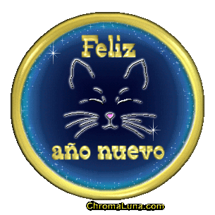 Another newyears image: (Feliz_ano_nuevo_Cat-Blink) for MySpace from ChromaLuna