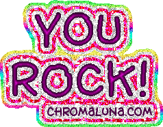 Another compliments image: (you_rock_rainbow_pink_glitter) for MySpace from ChromaLuna