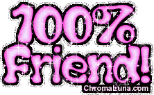 Another friendship image: (100_percent_friend_pink) for MySpace from ChromaLuna