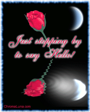 Another greetings image: (hello_reflecting_rose) for MySpace from ChromaLuna