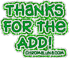 Another responses image: (thanks_for_the_add_green_glitter) for MySpace from ChromaLuna
