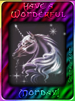 Another monday image: (Wonderful_Monday_Unicorn) for MySpace from ChromaLuna