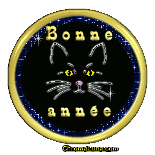 Another bonneanne image: (Bonne_Annee_Cat-Blink) for MySpace from ChromaLuna
