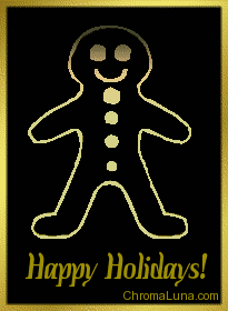 Another christmas image: (3D_gold_ginger_bread_man) for MySpace from ChromaLuna