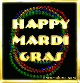 Happy Mardi Gras Comment - Animated Beads