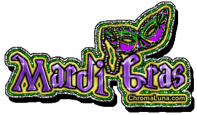 Happy Mardi Gras Comment - Animated mask and Fancy Text