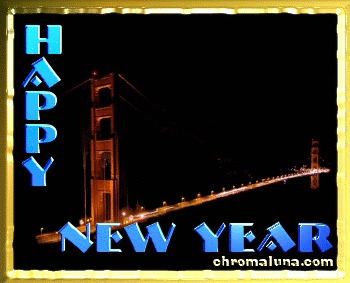 Another newyear image: (GoldGateNewYears) for MySpace from ChromaLuna