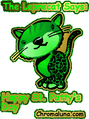 Happy Saint Patrick's Day - Animated Green Cat