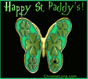 Happy Saint Patrick's Day - Shamrock Butterfly