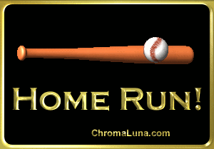MySpace Baseball Comments - Home run animated baseball and bat